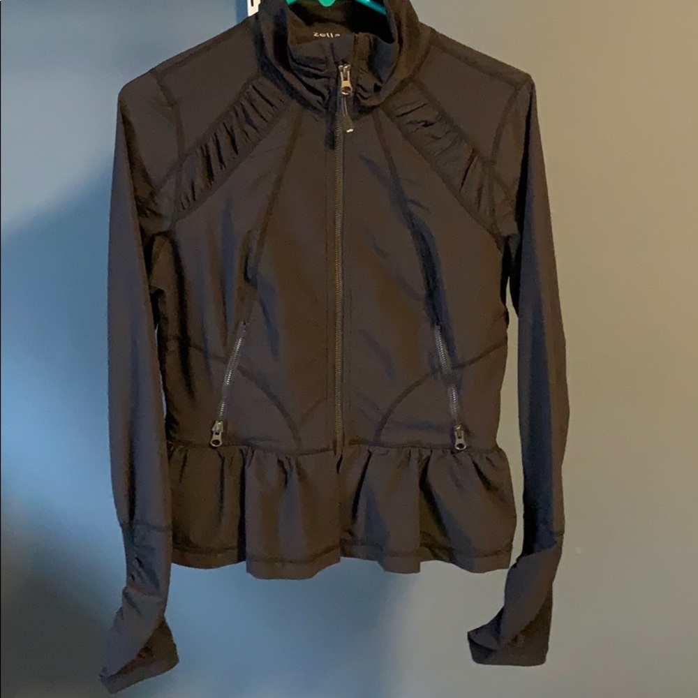 Zella Black Ruffle Hem Jacket